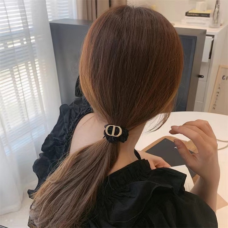 Dây Buộc Tóc Cao Su Co Giãn In Chữ Đơn Giản Phong Cách Hàn Quốc Cổ Điển Mới Cho Nữ