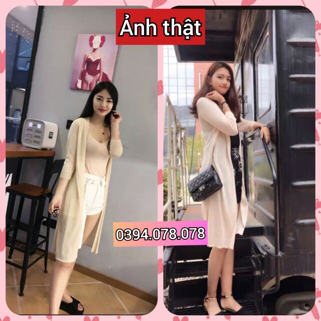 Áo khoác cardigan len mỏng dáng dài thời trang | WebRaoVat - webraovat.net.vn