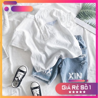 Bộ sơ mi đũi cho bé trai phong cách hàn quốc