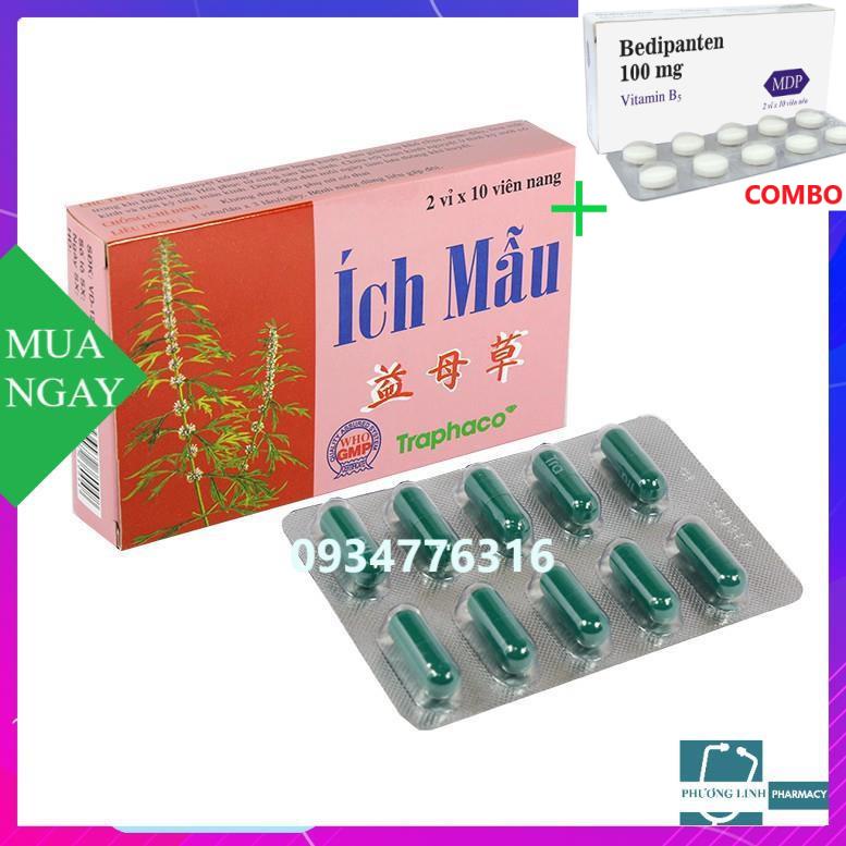 Combo Bedipanten100mg+ÍCH MẪU VIÊN TRAPHACO giúp giảm kinh nguyệt không đều, đau bụng kinh, rối loạn kinh nguyệt