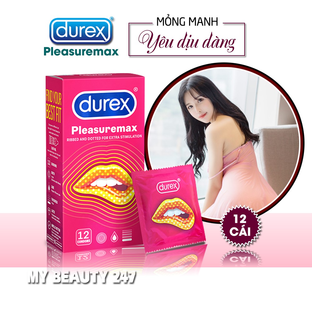 [Cặp Đôi Hoàn Hảo] Combo 2 Hộp Bcs Durex Pleasuremax &amp; Performa (Hộp 12c) Bcs Siêu Gân Gai Siêu Kích Thích Và Kéo Dài