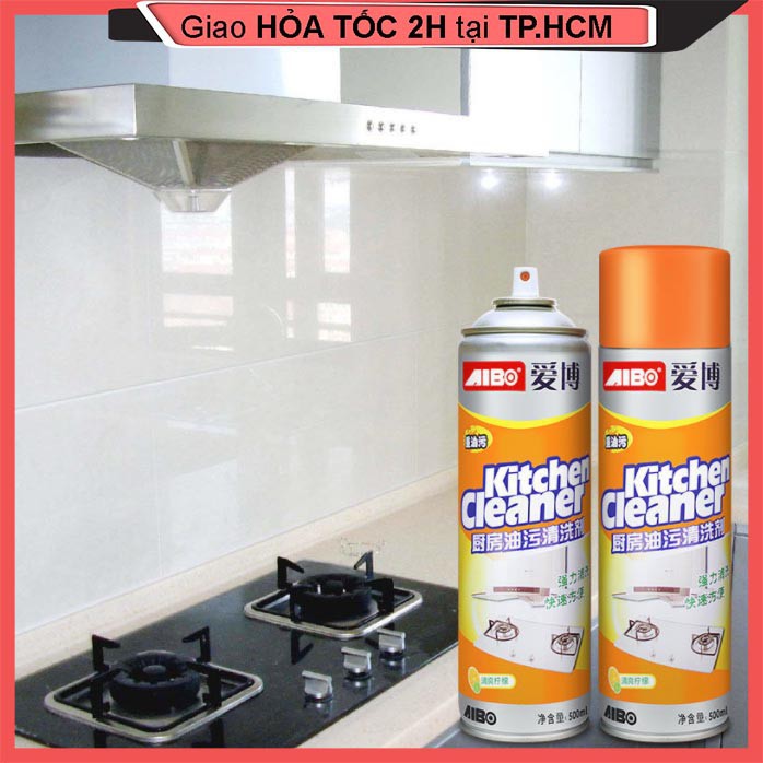 Bình Xịt Bọt Tuyết Tẩy Rửa: Bếp Gas, Xoong, Nồi, Hút Mùi, Tường, Chậu Rửa. Kitchen Clean, 500ml [BÌNH XỊT]