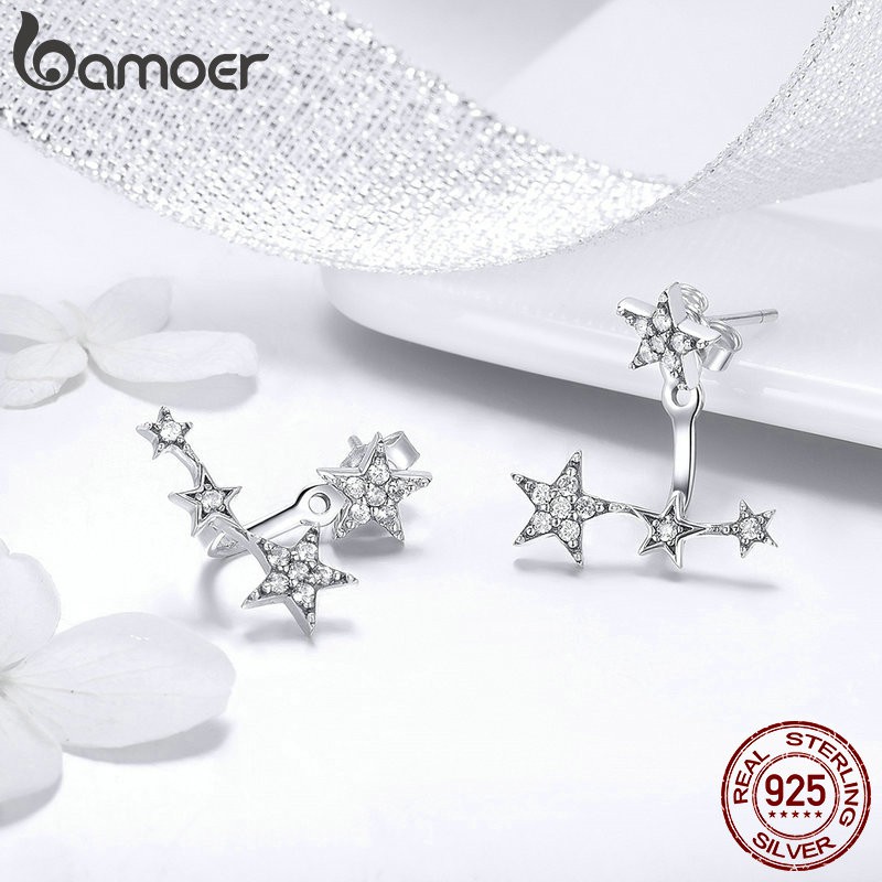 Khuyên Tai Đinh Tán Bamoer Bạc Sterling 925 Thật Dành Cho Bạn Nữ
