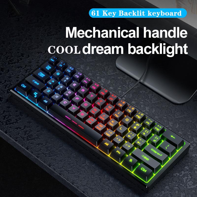 Bàn Phím Cơ Fv-61 61 Màu Rgb Phát Sáng Độc Đáo Chất Lượng Cao