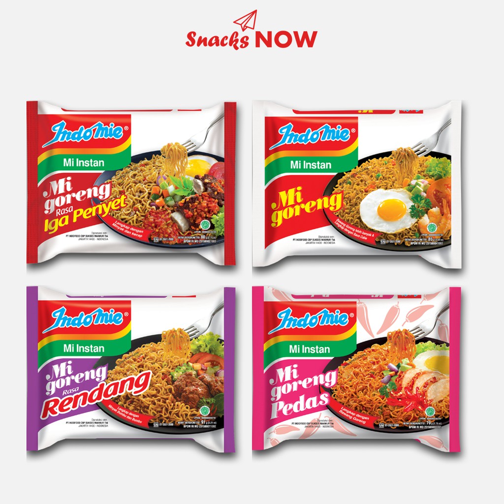 Mì Xào Khô Indomie Đủ Vị: Cay Nồng, Đặc Biệt, Sườn, Bò Cay - Snacks NOW