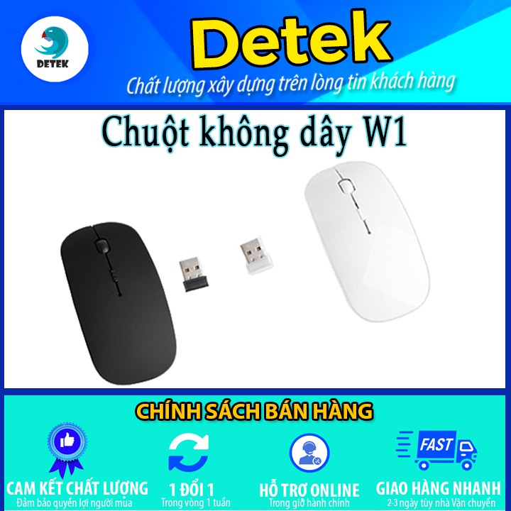 Chuột không dây W1 MỎNG NHẸ GIÁ RẺ BẢO HÀNH 3 THÁNG