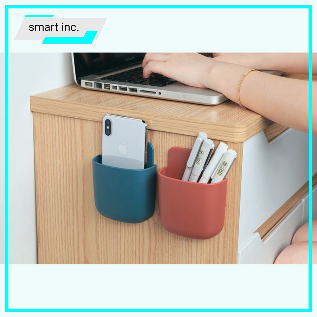 Hủ Đựng Điều Khiển Sạc Điện Thoại Khay Dán Tường ⚜️FREESHIP⚜️ Remote Tivi Điều Hòa Gắn Tủ Giá Cắm Treo Bàn Làm Việc