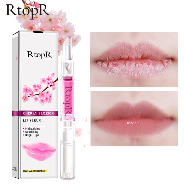 RtopR Tinh Chất Giúp Hồng Môi Hoa Anh Đào - Cherry Blossom Lip Serum Giúp Giảm Khô Nứt Nẻ Bong Tróc 3ml