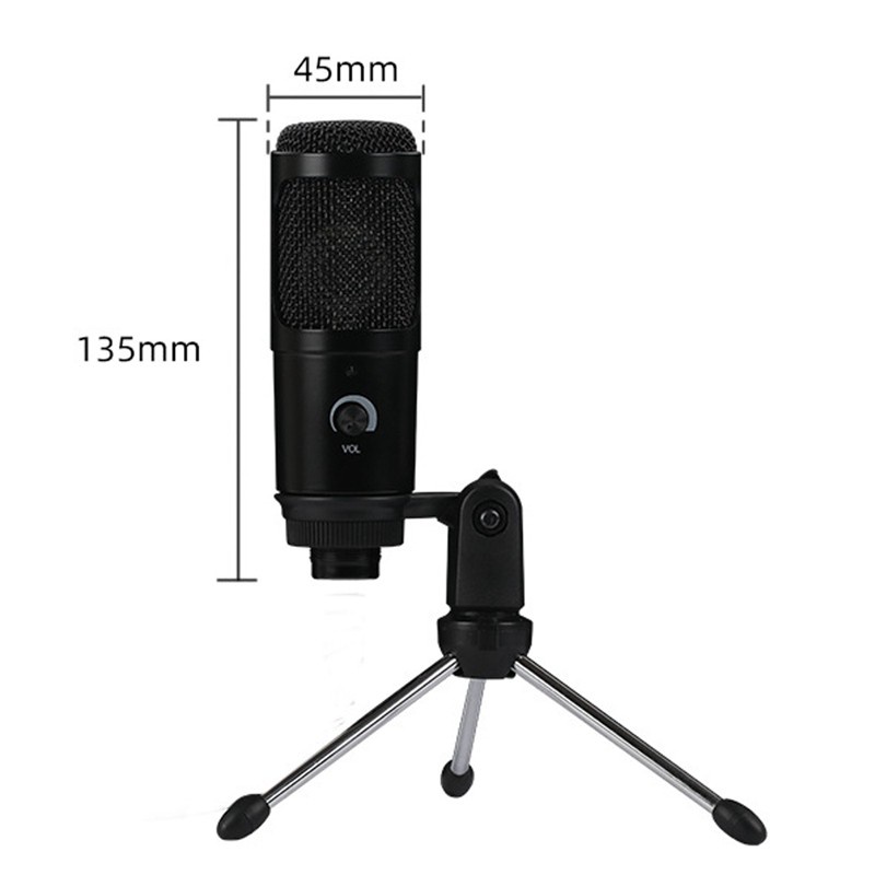 USB Microphone Karaoke Recording with Clip Tripod Plug and Play