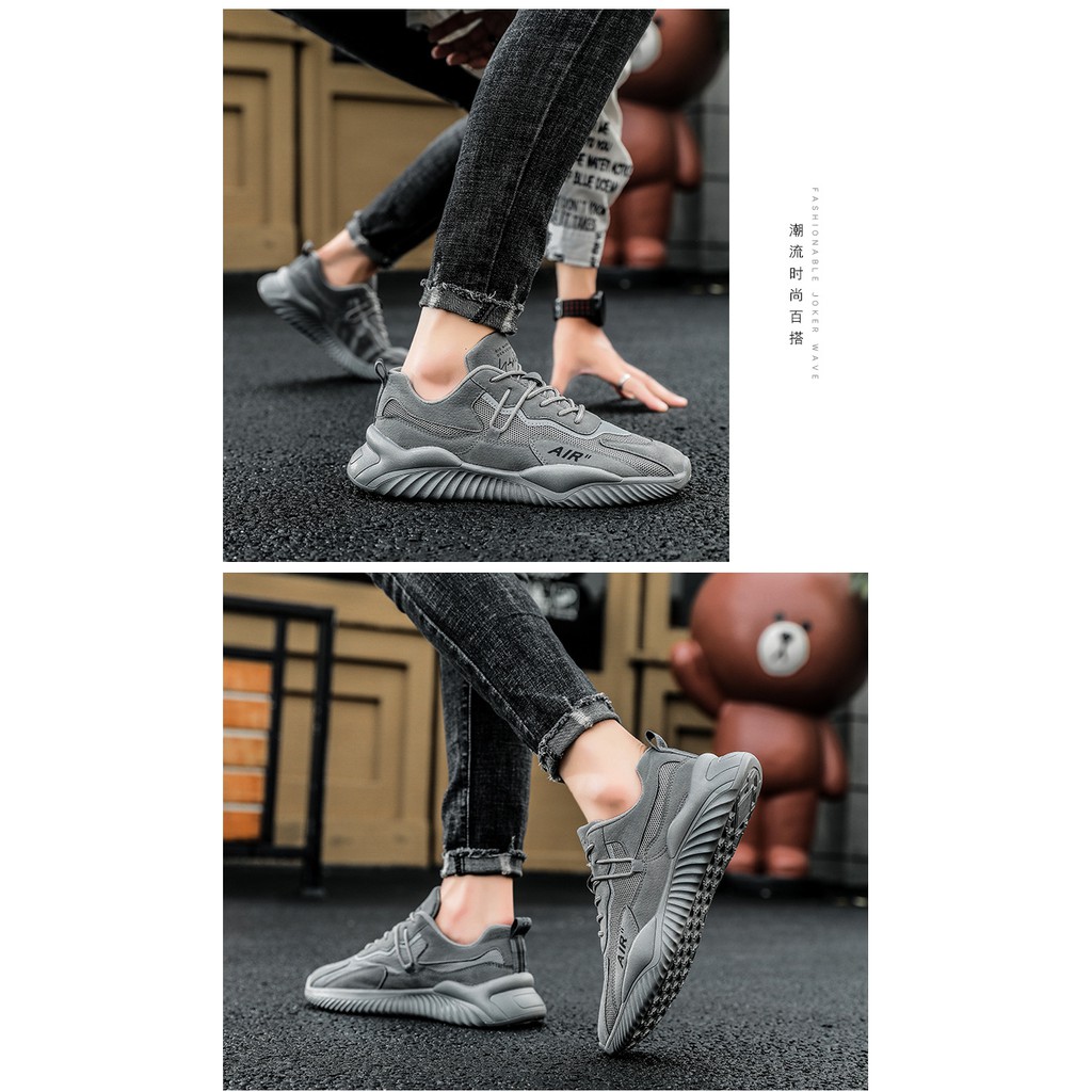 Giày Nam GN336 - giày thể thao nam kiểu dáng sneaker cao cấp da lộn kết hợp sợi dệt thoáng khí, đế siêu nhẹ