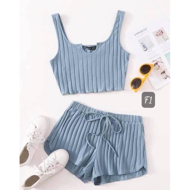 [Siêu xinh] Set ngủ áo 2 dây quần cộc hot hit(sỉ từ 5sp bất kì) 😍
