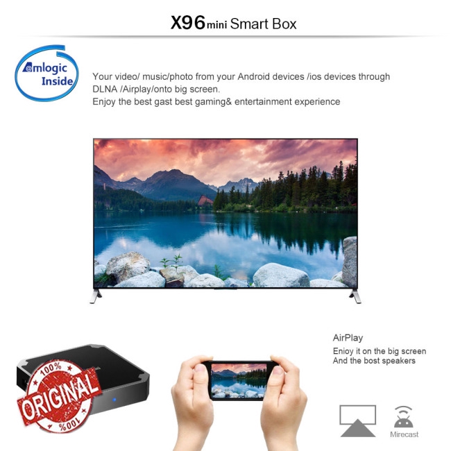Thiết Bị Chuyển Đổi Tv Thường Thành Smart Tv X96 Mini Android 7.1 1 + 8gb / 2 + 16gb Smart Tv Box Amlogic S905W Lõi Tứ 2.4ghz Wifi Media Player