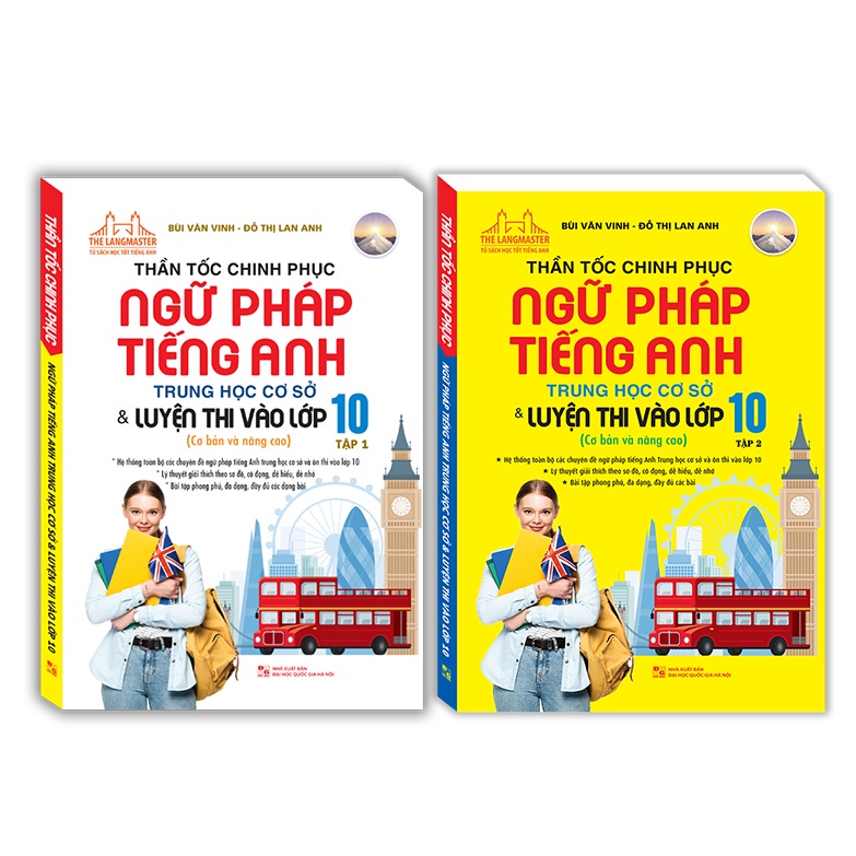 Sách - Combo 2 cuốn Thần tốc chinh phục ngữ pháp tiếng anh trung học cơ sở và luyện thi vào lớp 10
