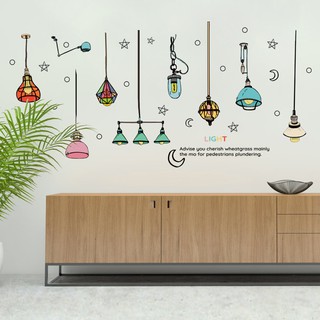 (XẢ KHO) [Nhiều mẫu] Decal dán tường đèn chùm