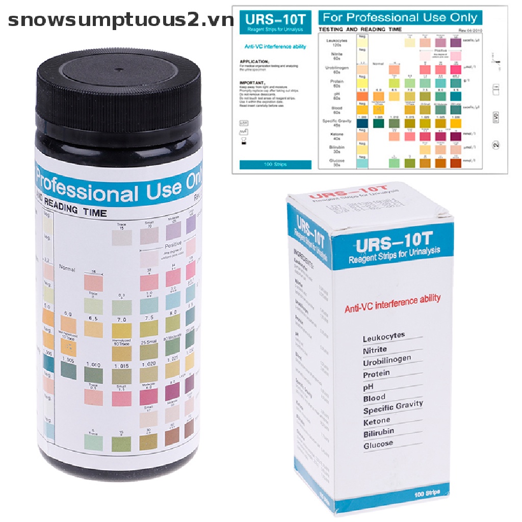 [Hàng mới về] Hộp 100 dải giấy thử nghiệm phân tích nước tiểu URS-10T chuyên dụng