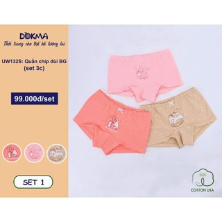 SET 3 QUẦN ĐÙI CHIP BÉ GÁI DOKMA (7 - 30kg)