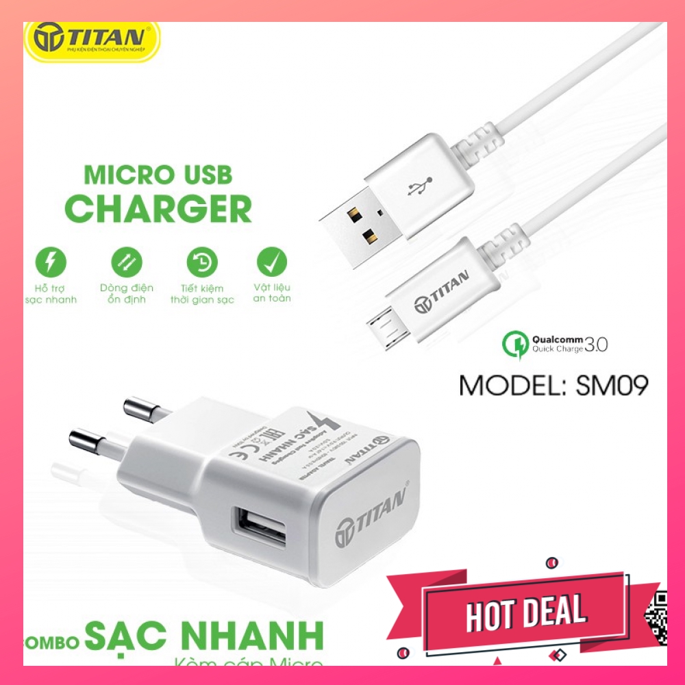 006659 - TP - Combo sạc nhanh TITAN chân micro - SM09