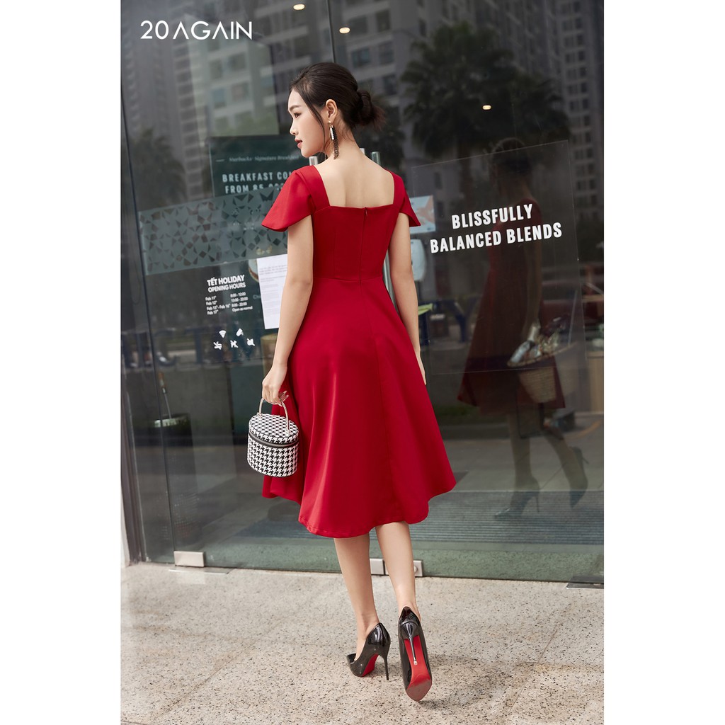 Đầm Xòe Xoắn Nơ Ngực 20AGAIN DEA1203 | BigBuy360 - bigbuy360.vn