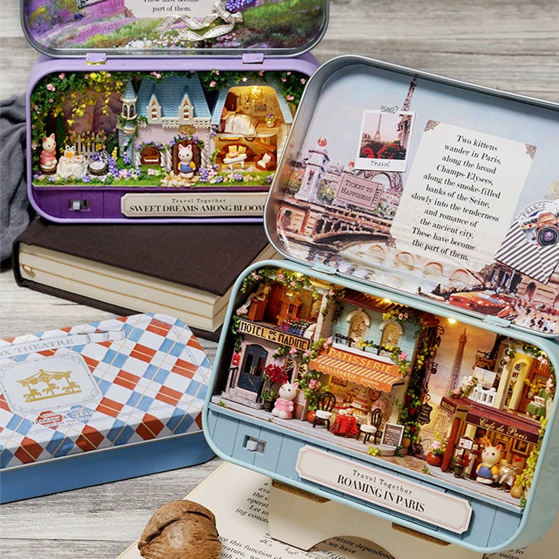 Cái mới☑✻Nhà thông thái Vui vẻ Ngôi nhà sáng tạo Nhà tự làm Thủ công Nhà lắp ghép Mô hình Đồ chơi trẻ em Bé trai và bé g