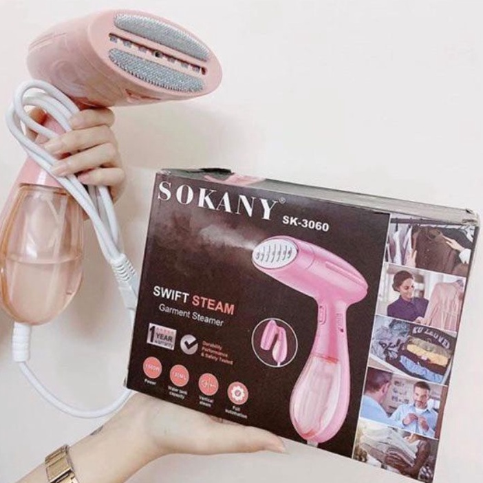 Bàn là hơi nước cầm tay, bàn ủi hơi nước Sokany gấp gọn tiện lợi mang theo khi đi du lịch