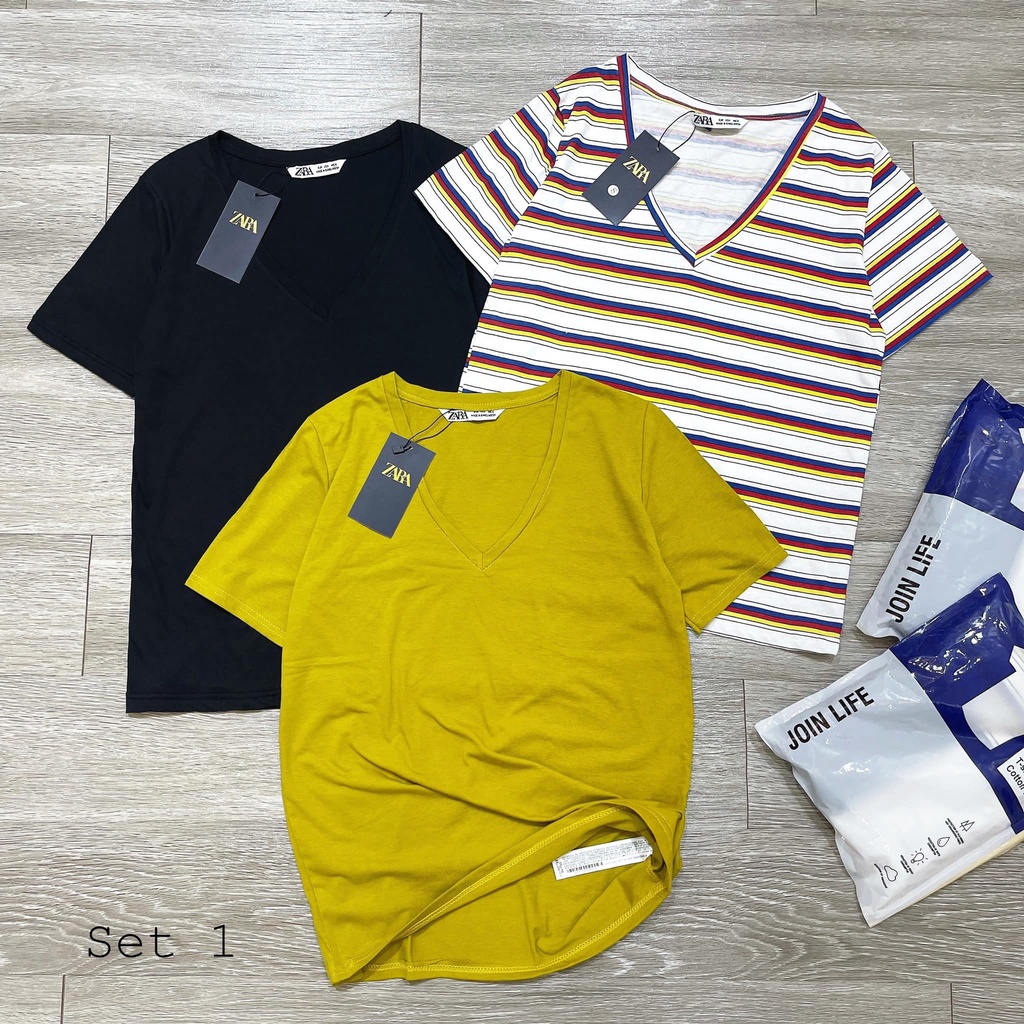 SET 3 ÁO ZR CỔ TIM