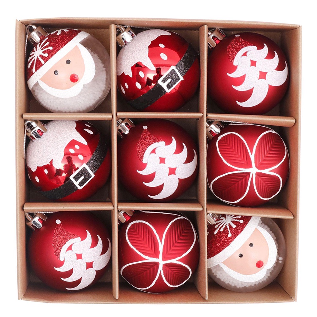 Set 9 Trái Châu 6cm DIY Trang Trí Giáng Sinh Năm Mới