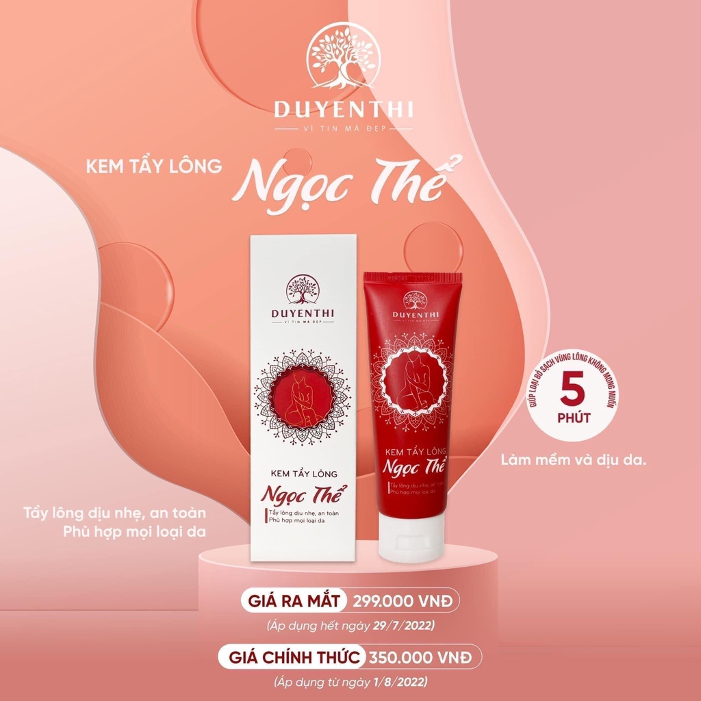 Kem Tẩy Lông Ngọc Thể Bách Y Sâm Dịu Nhẹ An Toàn Phù Hợp Mọi Loại Da