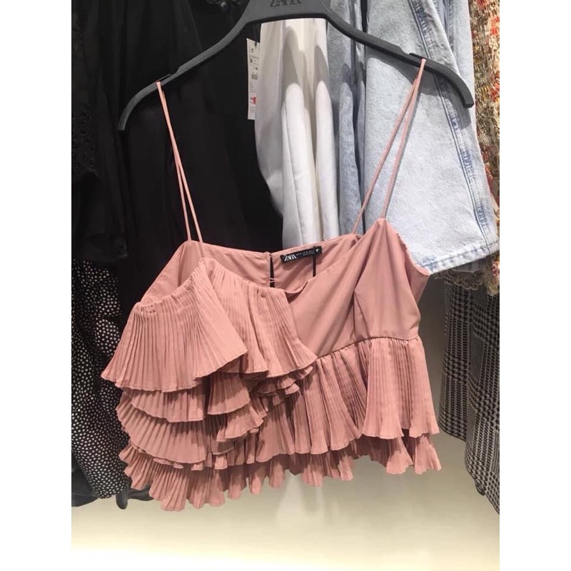 ANU306 - ÁO 2S DẬP LI BÈO HỒNG