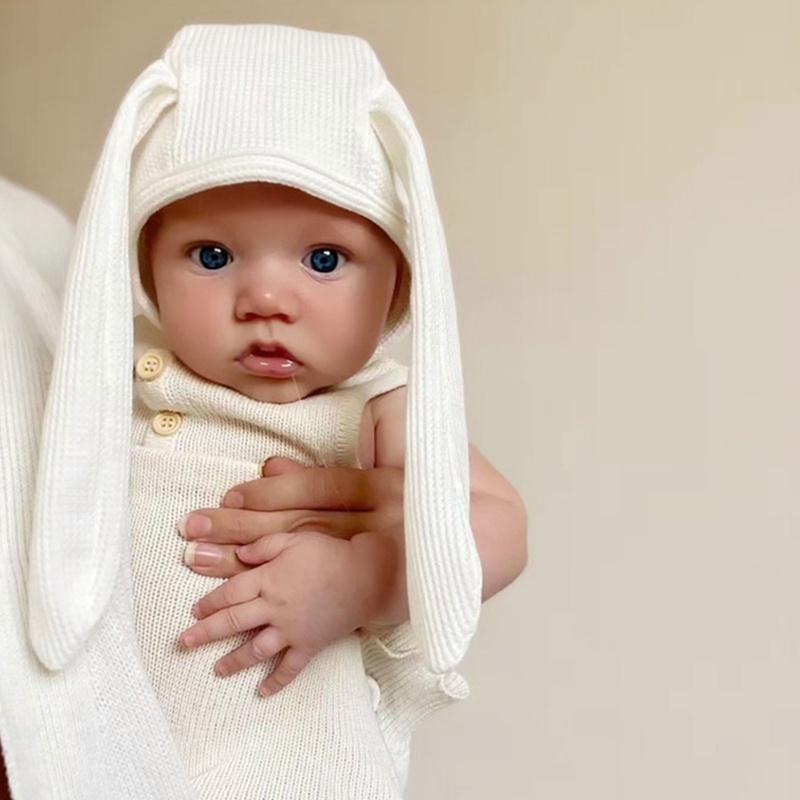 Mũ Tai Thỏ Có Dây Cột Co Giãn Hóa Trang Cho Bé Sơ Sinh