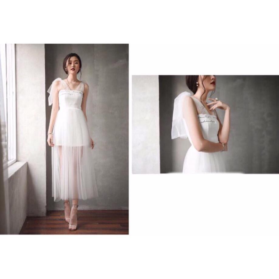 Đầm dự tiệc đi đám cưới, đầm ôm body phối voan lưới thời thượng Vanessa Dress kèm ảnh thật