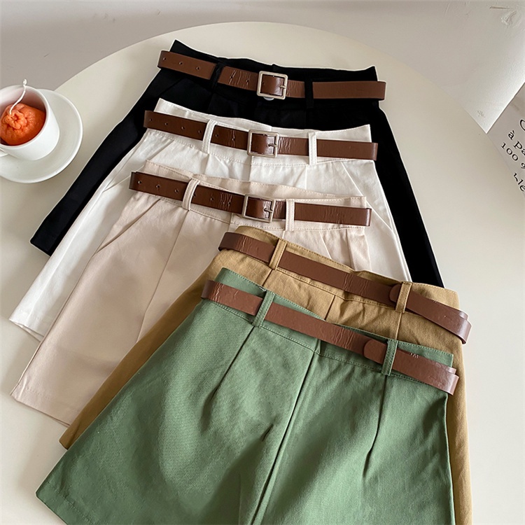 Quần short nữ QADCOL lưng cao ống rộng thời trang