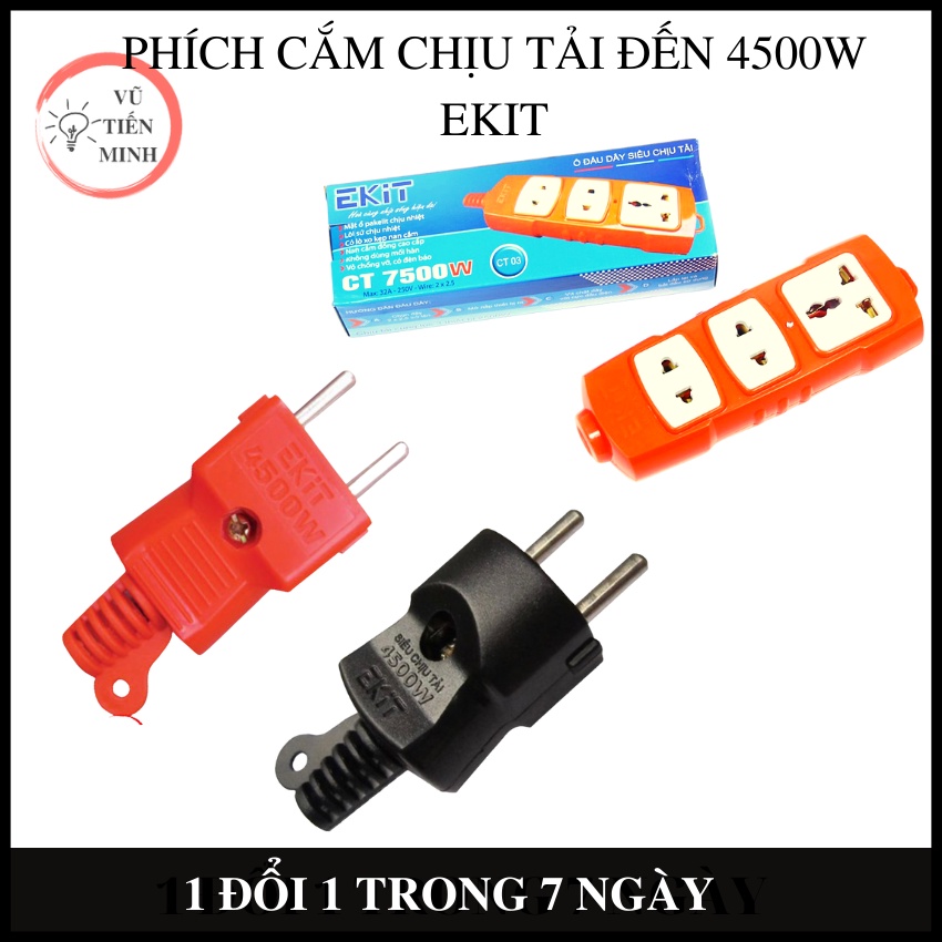Combo 2 Phích cắm Ekit chịu tải đến 4500w, siêu bền