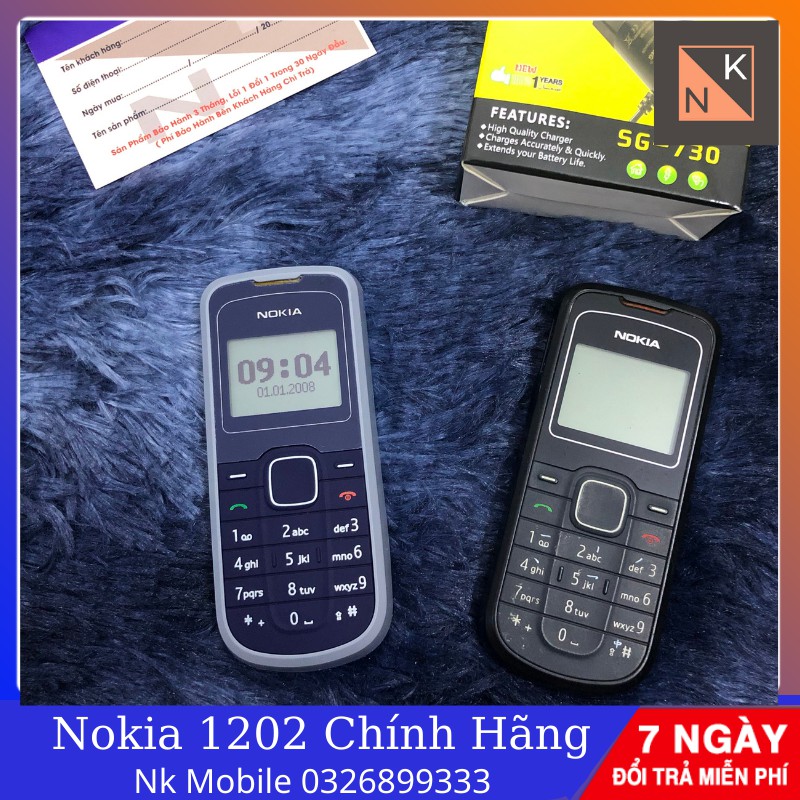 Nokia 1202 Chính Hãng, Kèm Pin Dung Lượng Cao