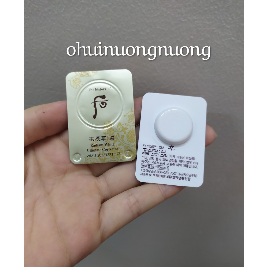 Vĩ dùng thử cao dưỡng trắng và nám tàn nhang whoo cao cấp Radiant White Ultimate Corrector _OHUINUONG