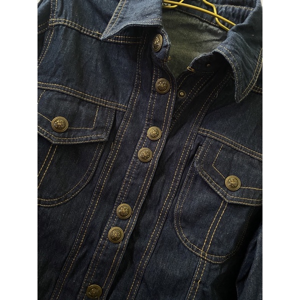 Áo Sơmi Denim Tay Dài Dáng Rộng Áo Jean Form Rộng Thời Trang