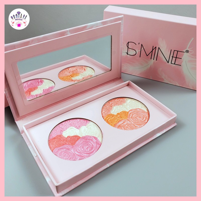 Phấn má hồng hai màu ISMINEE cao cấp - Phấn má màu hồng dâu ngọt ngào và hồng cam mã IM141 | BigBuy360 - bigbuy360.vn