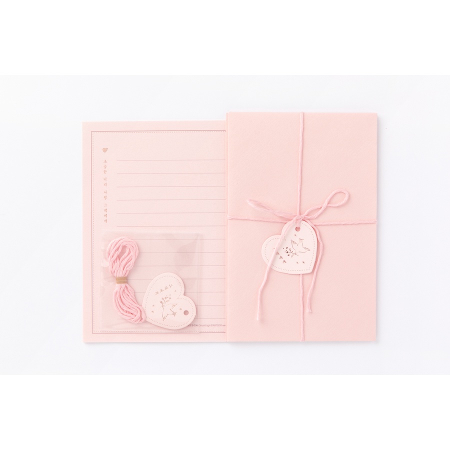 Set Phong Bì Giấy Viết Thư ARTBOX Hàn Quốc Màu Hồng Ngọt Ngào