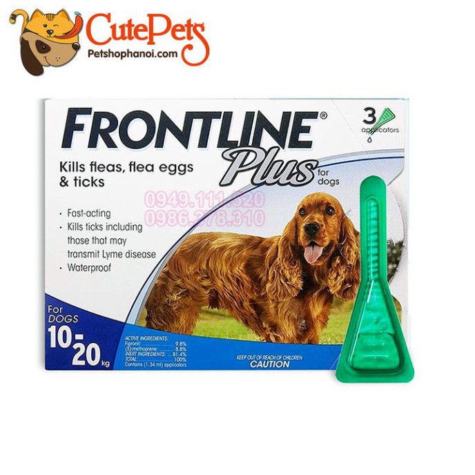 [1 Tuýp] Thuốc nhỏ gáy trị ve rận Frontline Plus cho chó mèo - CutePets Phụ kiện thú cưng Pet shop Hà Nội Hàng chính hãn