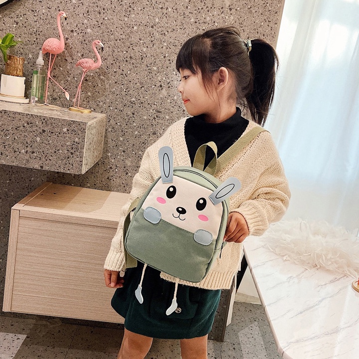 Balo MiNi Hình Thỏ Con 3D Cho Bé Trai, Bé Gái Đi Nhà Trẻ Size 23cm vào thô dày dặn, bền đẹp BALO-537