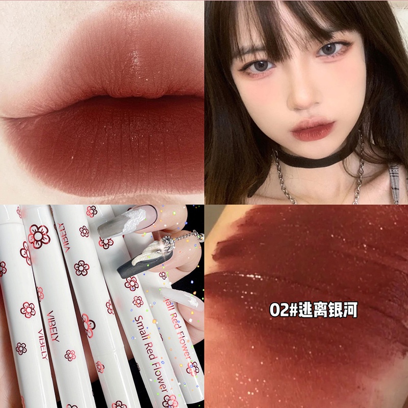 [Hàng mới về] Son môi dạng lỏng VIBELY thiết kế hình bông hoa nhỏ xinh xắn