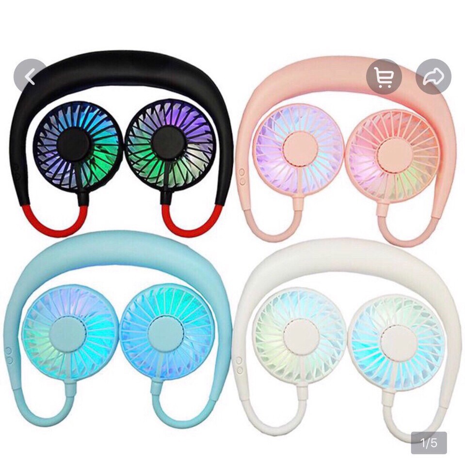 Quạt Mini Đeo Cổ - Để Bàn Tiện Lợi Có Đèn Led HOT - Dung lượng pin 2000 mAh-Hàng cao cấp | BigBuy360 - bigbuy360.vn
