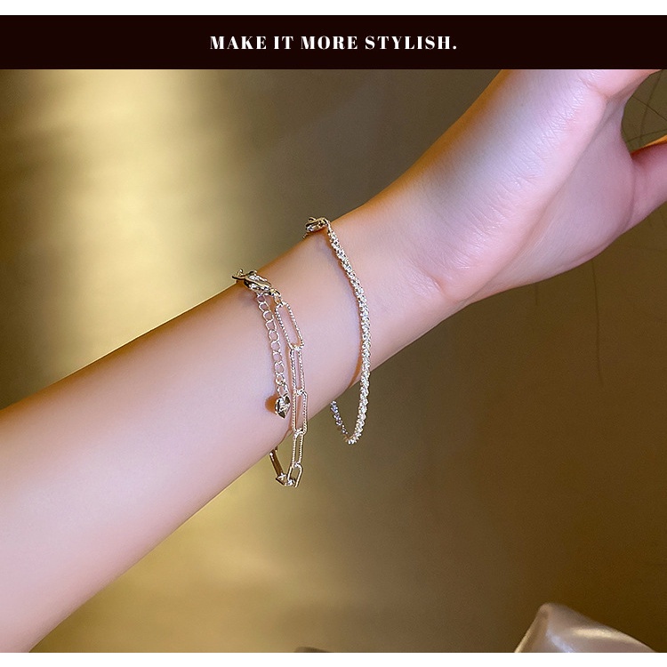 Vòng Tay Mạ Bạc Lấp Lánh Đơn Giản Thời Trang Hàn Quốc Cho Nữ
