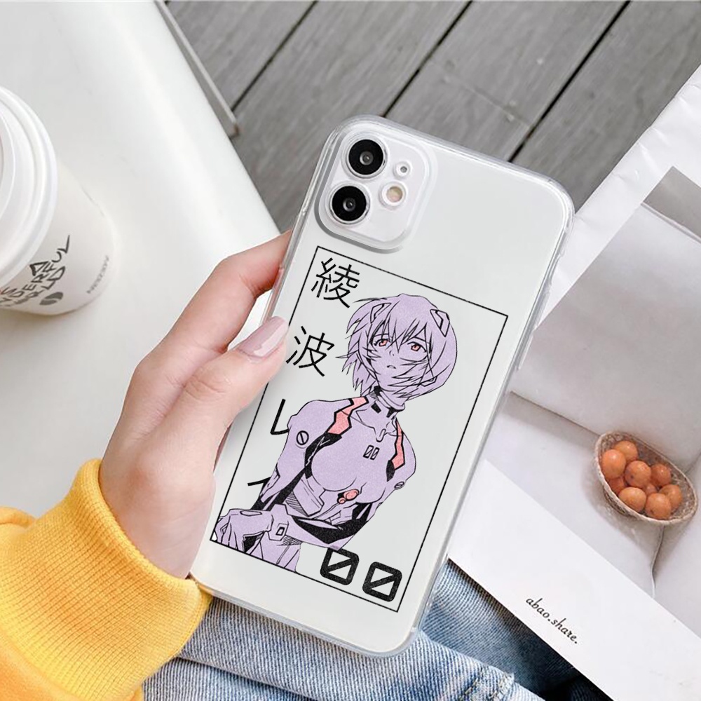 Ốp Điện Thoại Trong Suốt Họa Tiết Hoạt Hình Evangelion Cho iphone 6/6s 7 / 8 X XS XR XSMax 11pro 12 Pro 13Promax