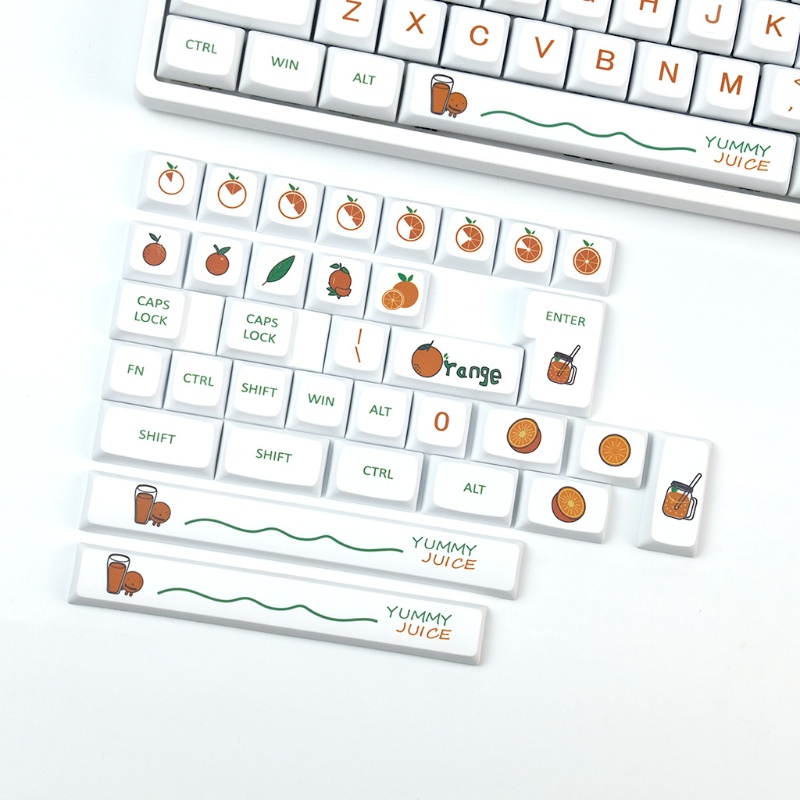 Bộ 142 nút bọc bàn phím cơ màu cam Soda PBT XDA