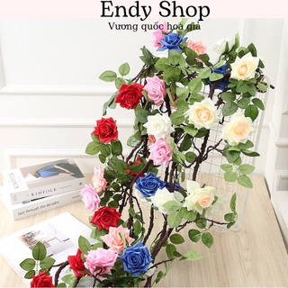 Hoa hồng leo Dây leo giả trang trí Hoa treo tường trang trí nhà, decor ban công - Endy shop