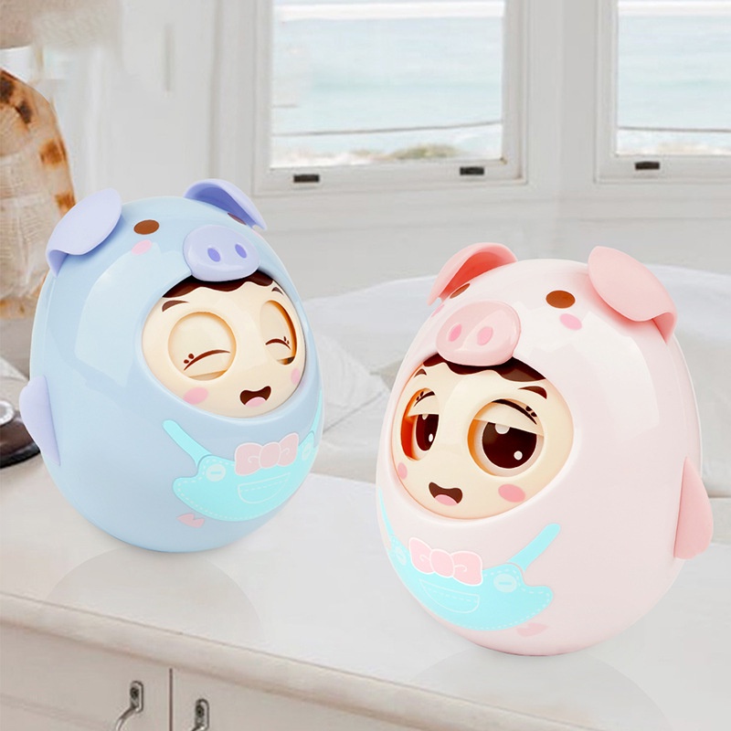 Lật đật đồ chơi ZHAN QI TOYS hình heo con mềm mại cho bé sơ sinh 6-12 tháng tuổi
