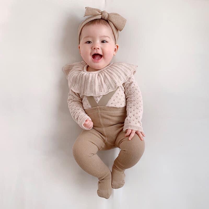 Áo len cổ điệu tiểu thư cho bé gái
