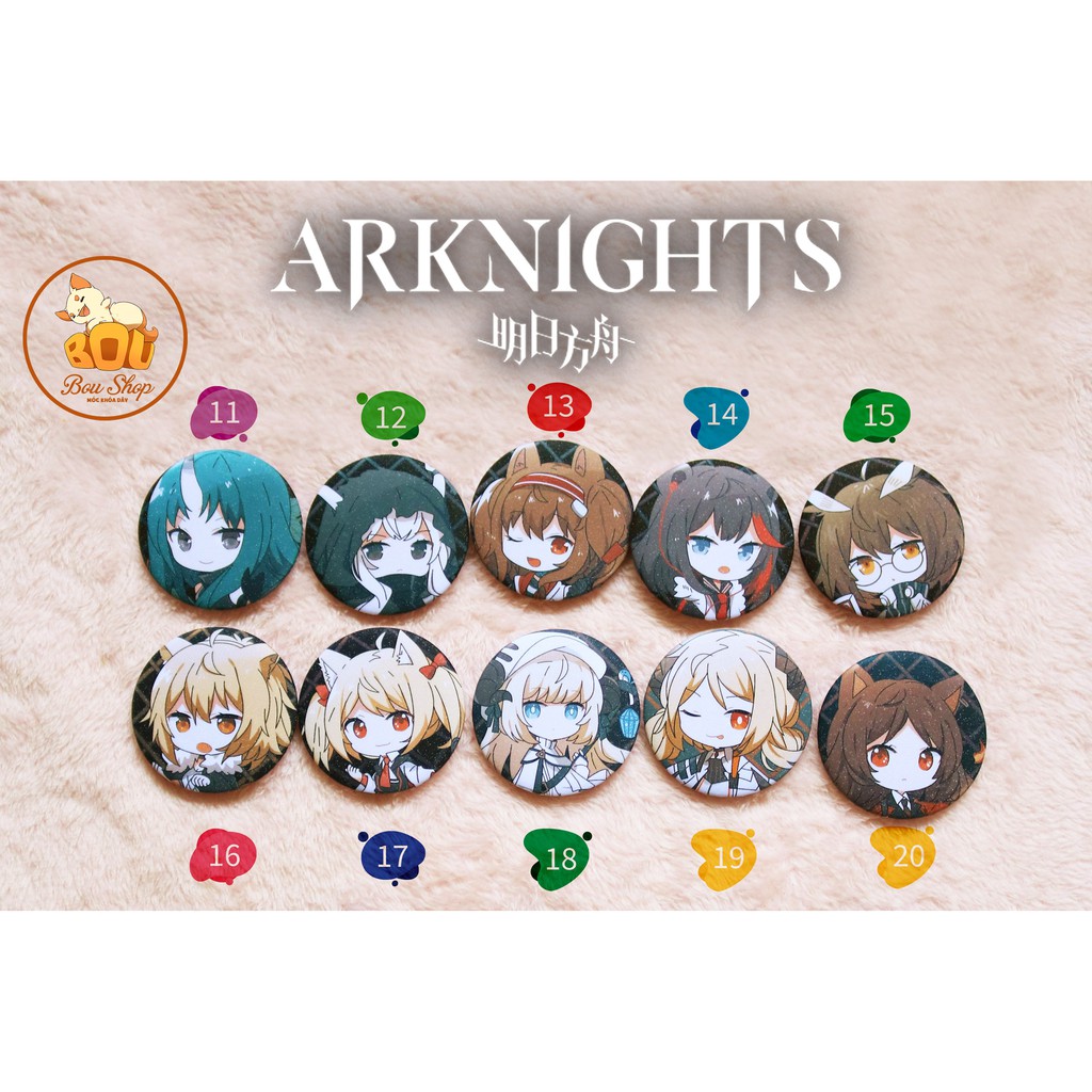 Huy hiệu lấp lánh - Anime Game Pin - Arknights 20 mẫu