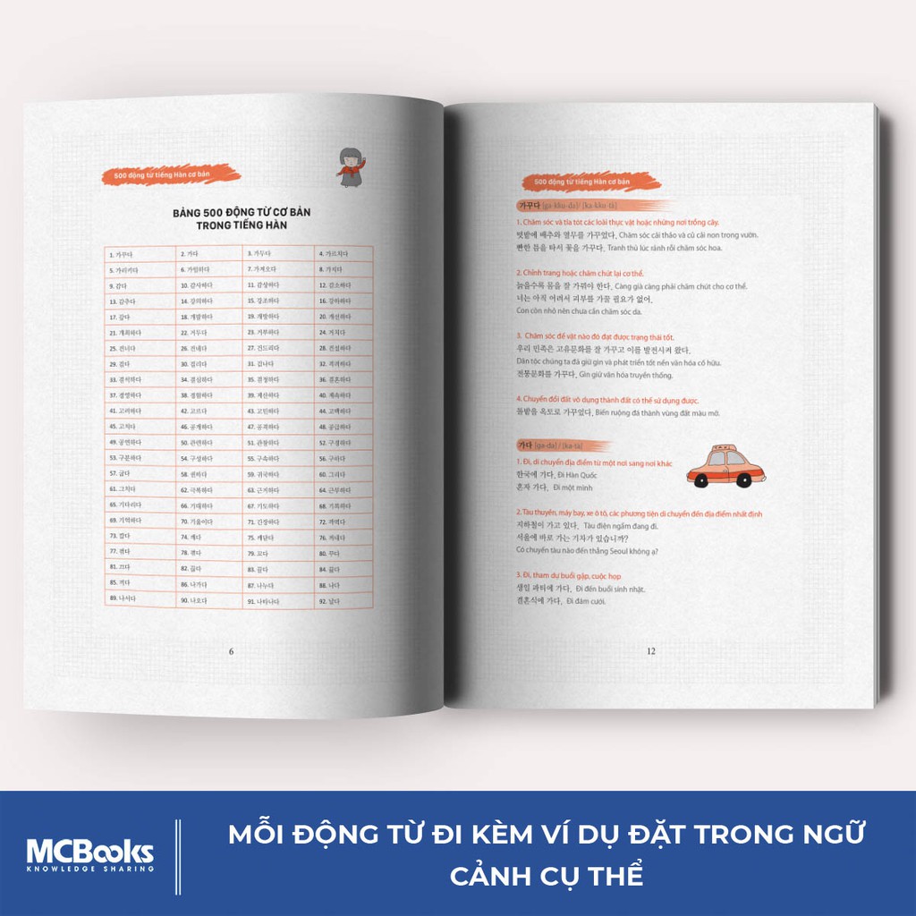 Sách 500 Động Từ Tiếng Hàn Cơ Bản MCBooks