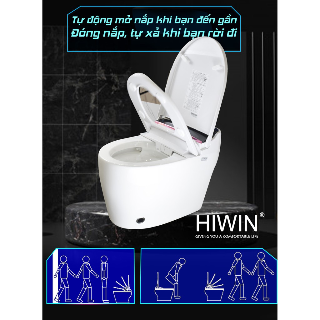 Bồn cầu thông minh thế hệ mới Hiwin MT-888 kích thước 665x390x510